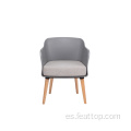 Diseño simple silla de ocio de tela de brazo de asiento tapizado